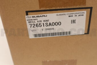 72651SA000 Subaru GRILL AIR VENT