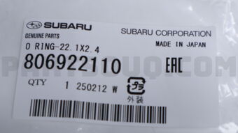 806922110 Subaru O RING-22.1X2.4