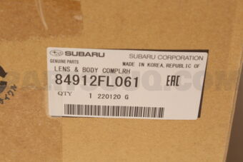 84912FL061 Subaru LENS &amp; BODY COMPLRH
