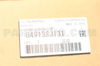 84913SJ131 Subaru LENS &amp; BODY COMPL