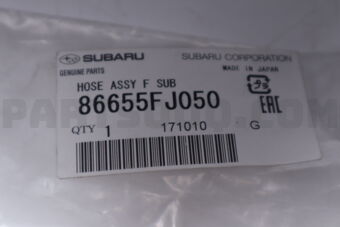 86655FJ050 Subaru HOSE ASSY F SUB