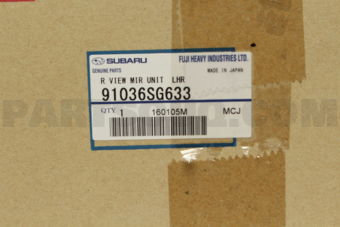 91036SG633 R VIEW MIR UNIT  LHR