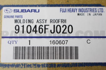 91046FJ020 MOLDING ASSY ROOFRH