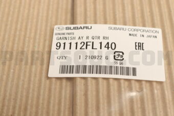 91112FL140 GARNISH AY R QTR RH