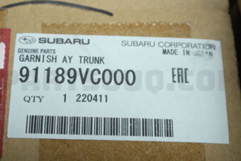 91189VC000 Subaru GARNISH AY TRUNK