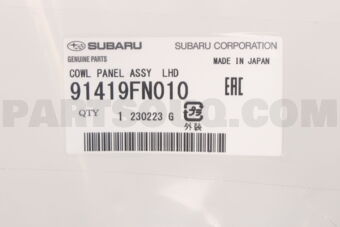 91419FN010 COWL PANEL ASSY  LHD