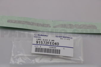 91572FE040 LABEL GLASS R AWD