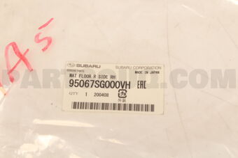 95067SG000VH Subaru MAT FLOOR R SIDE RH