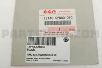1214052D00050 RING SET,PISTON,OS:0.50