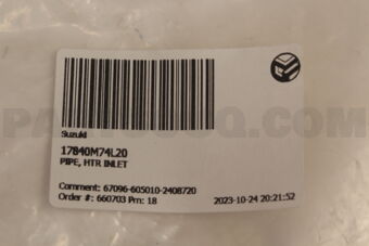 17840M74L20 PIPE, HTR INLET