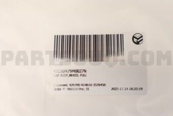 43250M79M0027N CAP ASSY,WHEEL FULL