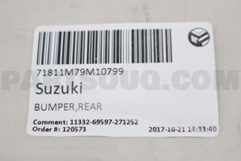 71811M79M10799 BUMPER,REAR