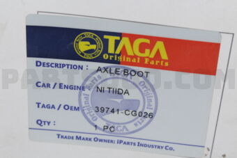 39741CG026 AXLE BOOT NI TIIDA C INNER TAGA