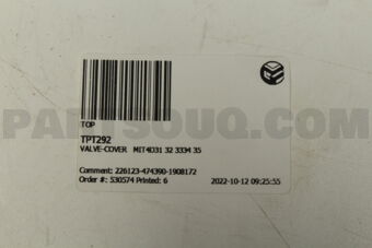 TPT292 VALVE-COVER   MIT4D31 32 3334 35