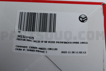 341323F075 PISTON RING 34132-3F NI VG33E PATH