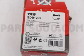 GDB1209 BRAKE PAD SET/LAND ROVER