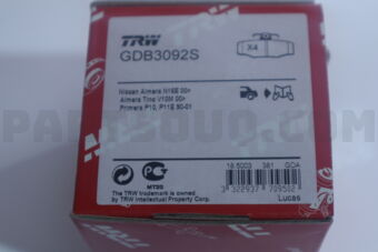 GDB3092S A206E BRAKE PAD REAR
