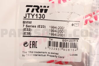 JTY130 TIE ROD FR CENTER 7S(E38) LHD