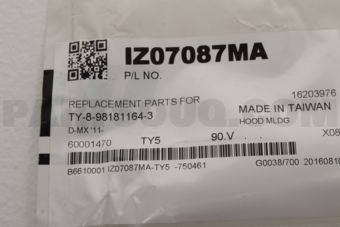 IZ07087MA HOOD MOLDING-CHROME