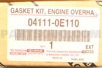 041110E110 Toyota GASKET KIT  ENGINE O