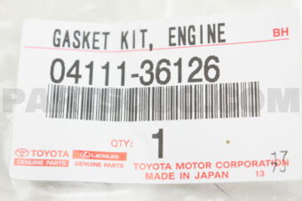 0411136126 GASKET KIT, ENGINE OVERHAUL