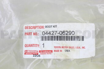 0442706290 BOOT KIT, FRONT DRIVE SHAFT, IN & 