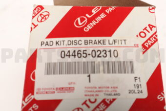 0446502310 PAD KIT, DISC BRAKE, FRONT