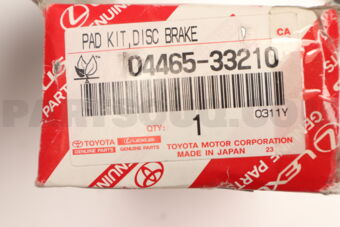 0446533210 Toyota PAD KIT, DISC BRAKE, FRONT