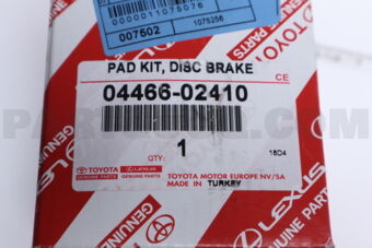 0446602410 Toyota PAD KIT, DISC BRAKE