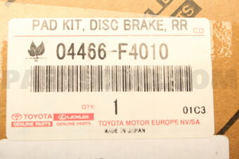 04466F4010 Toyota PAD KIT  DISC BRAKE