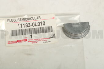 111830L010 Toyota PLUG, SEMICIRCULAR