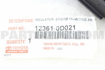 123610D021 INSULATOR, ENGINE MOUNTING, FRONT(