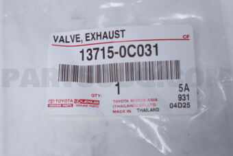137150C031 Toyota VALVE, EXHAUST