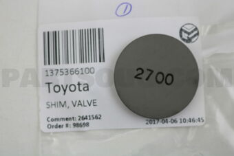 1375366100 SHIM, VALVE ADJUSTING