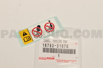 1679331070 LABEL, COOLING FAN