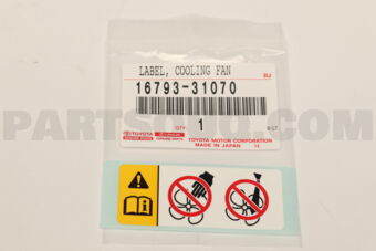 1679331070 LABEL, COOLING FAN