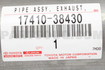 1741038430 PIPE ASSY, EXHAUST, FRONT