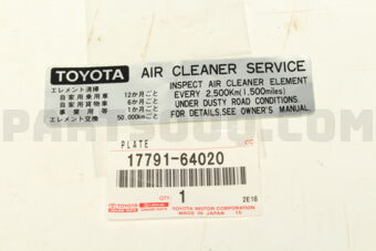 1779164020 LABEL, MAINTENANCE INFORMATION