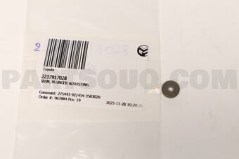 2217917028 Toyota SHIM, PLUNGER ADJUSTING