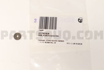 2217917028 Toyota SHIM, PLUNGER ADJUSTING