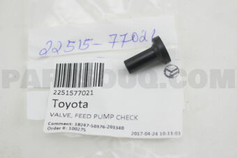 2251577021 VALVE, FEED PUMP CHECK