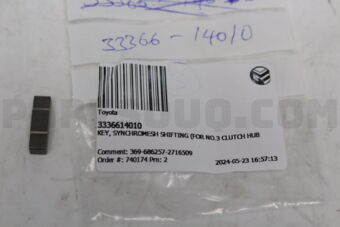 3336614010 Toyota KEY, SYNCHROMESH SHIFTING (FOR NO.3 CLUTCH HUB)