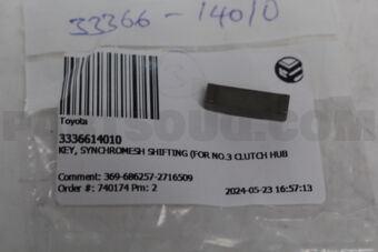 3336614010 Toyota KEY, SYNCHROMESH SHIFTING (FOR NO.3 CLUTCH HUB)