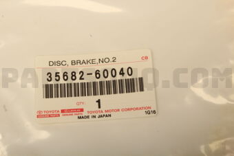 3568260040 Toyota DISC, BRAKE, NO.2