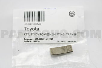 3624960020 KEY, SYNCHROMESH SHIFTING, TRANSFE