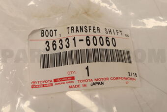3633160060 Toyota BOOT, TRANSFER SHIFT LEVER