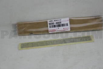 3828860020 Toyota LABEL, WINCH COVER