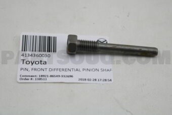 4134360030 PIN, FRONT DIFFERENTIAL PINION SHA