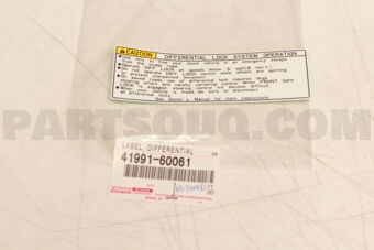 4199160061 PLATE, CAUTION