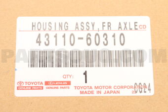 4311060310 Toyota HOUSING ASSY, FRONT AXLE